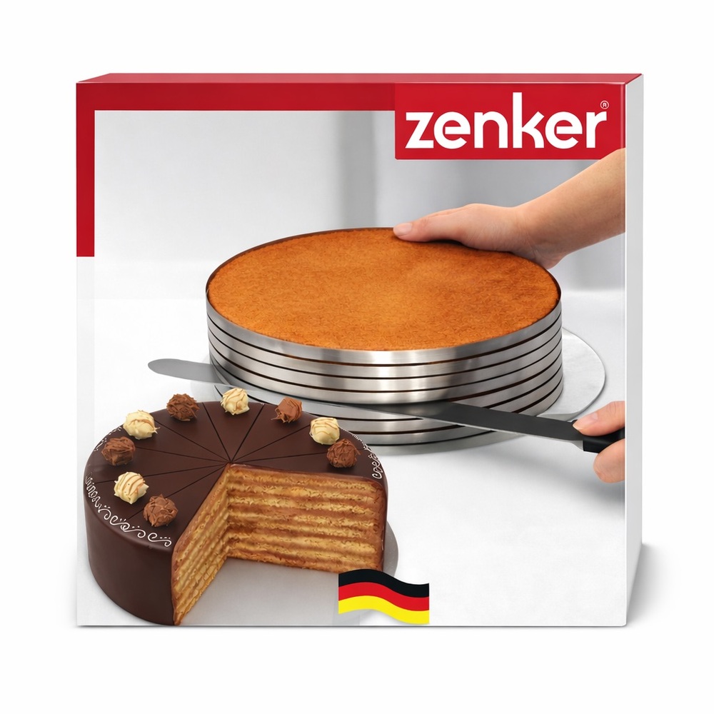 Zenker Adjustable Cake Layer Cutter 8 Layer Guide Stainless Steel NWT